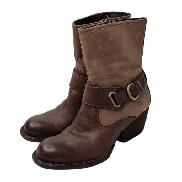 Brown Western Leather Boots by Born sz 6 - Picture 3 of 8